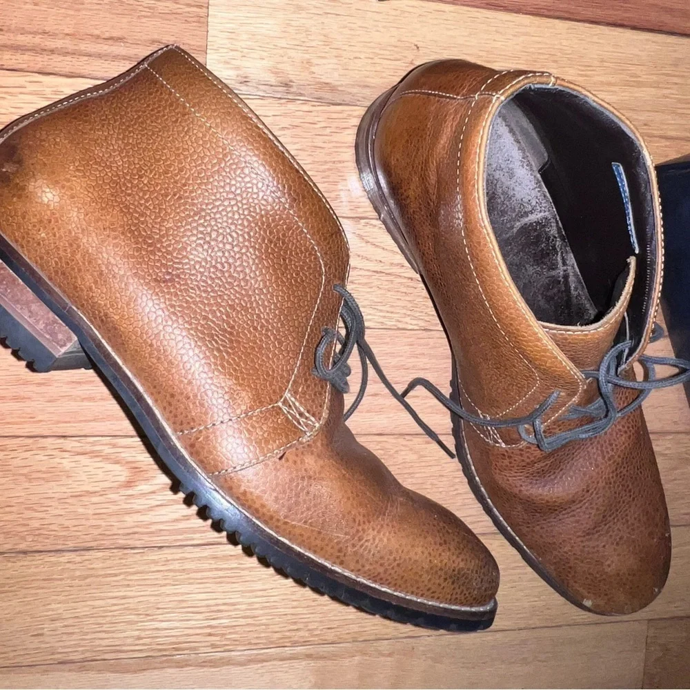 Cole Haan Men’s Pebbled Leather Lace-Up Boots